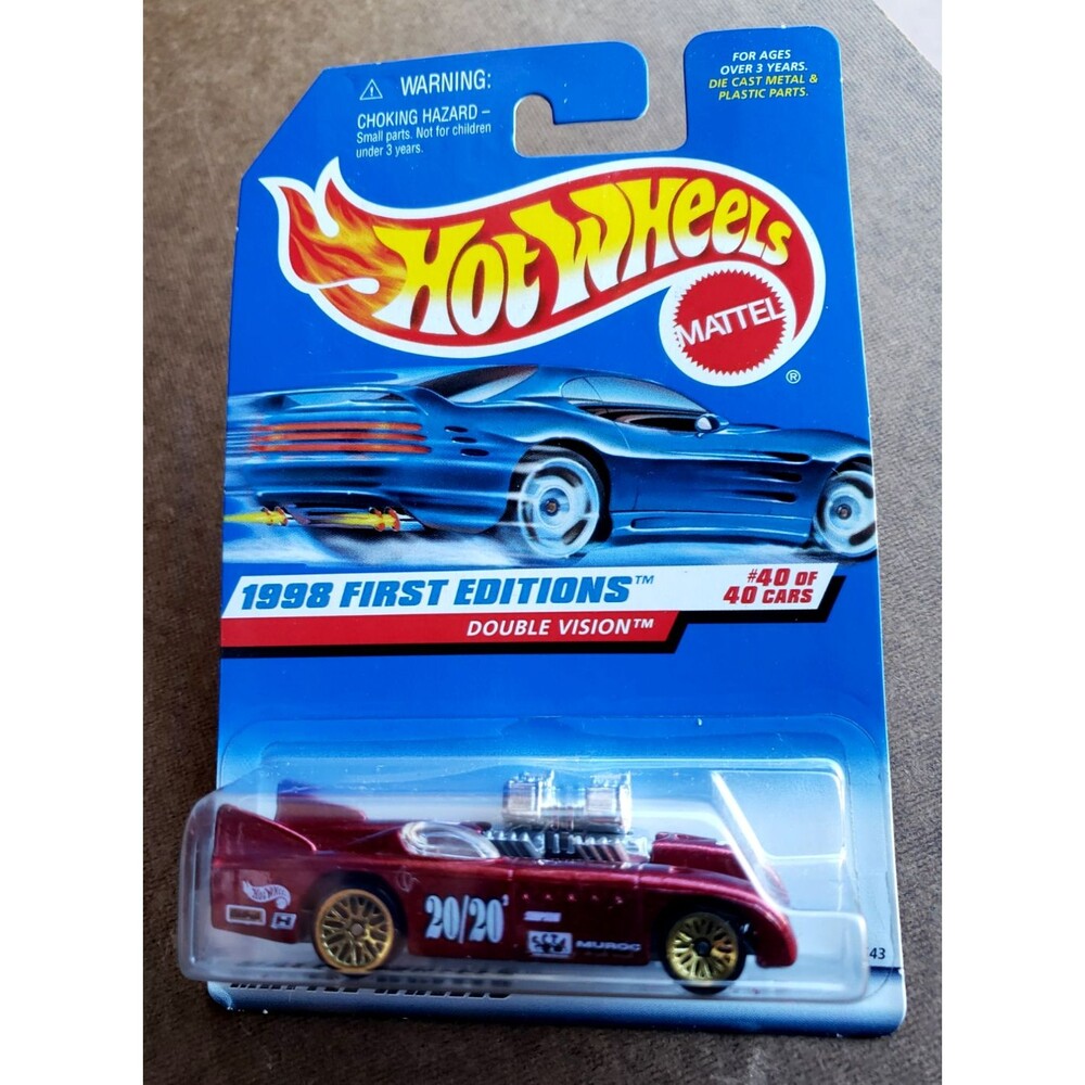 Hot Wheels 1998 First Editions DOUBLE VISION RED 40/40 1:64 #684 Gold Lace Wheel